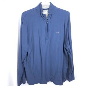 Vineyard Vines Men's XL Navy‎ Pima Cotton Quarter Zip Pullover Sweater